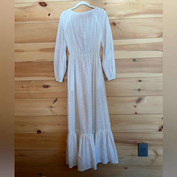 Vintage 70s Handmade Eyelet Maxi Dress - Picture 2 of 8